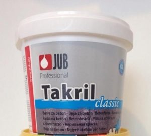 a vízzel hígítható Akril gyanta kötőanyagú Takril betonfesték 