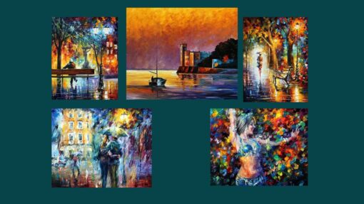Afremov képek Oktatóvideó sorozat 5 kép, 5videó