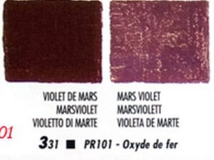 Mars lila erősen fedő festék, ezt a Blockx színmintájában sötét teli négyzettel jelölik 